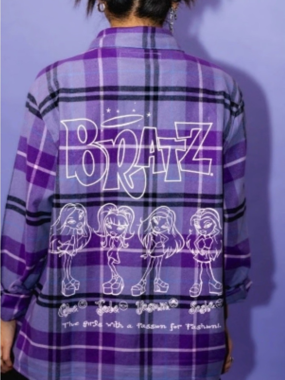 Cakeworhy x Bratz Purple Plaid Button-Down Shirt